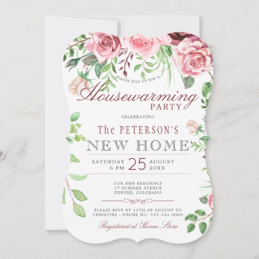 フローラガーデンサマー引っ越し祝いパーティーパーティー 招待状 (正面)