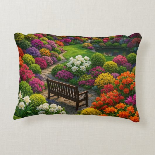 フローラガーデンシーン装飾 アクセントクッション (裏面)