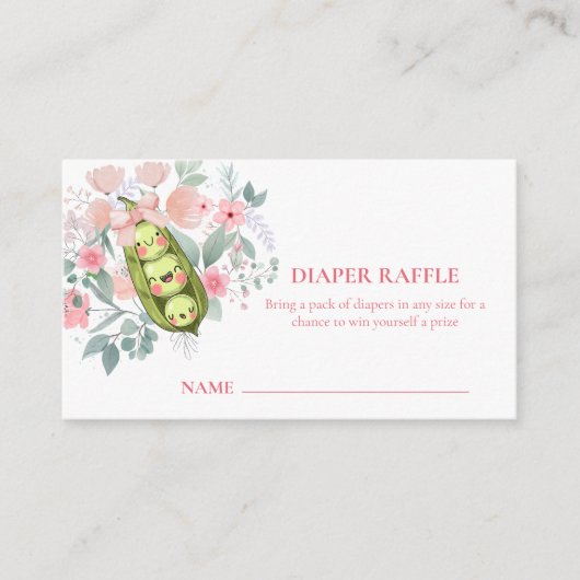 フローラガーデンスイートピーオムツラッフルベビーシャワー エンクロージャーカード (正面)