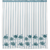 フローラガーデンストライプデザイナー シャワーカーテン (正面)