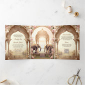 フローラガーデンゾウインディアンパレ結婚ス 三つ折り招待状 (内部)