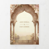 フローラガーデンゾウインディアンパレ結婚ス 三つ折り招待状 (カバー)