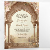 フローラガーデンゾウインディアンパレ結婚ス 三つ折り招待状 (内部最初)