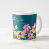 フローラガーデンティール(緑がかった色) ジャンボコーヒーマグカップ (正面右)