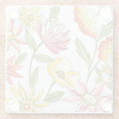 フローラガーデンデザイン(白い背景) ガラスコースター (裏面)