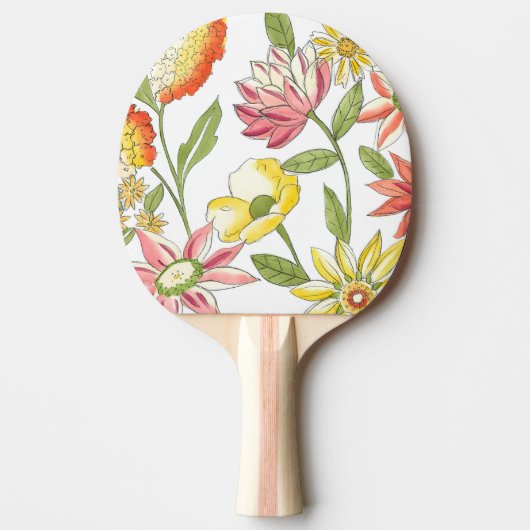 フローラガーデンデザイン（白い背景） 卓球ラケット (正面)