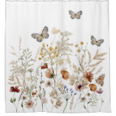 フローラガーデンバスルーム、バタフライ シャワーカーテン (正面)