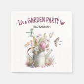 フローラガーデンバタフライトンボ水色 スタンダードカクテルナプキン (正面)