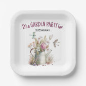 フローラガーデンバタフライトンボ水色 ペーパープレート (正面)