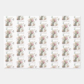 フローラガーデンバタフライトンボ水色 ラッピングペーパーシート (正面2)