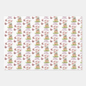 フローラガーデンバタフライトンボ水色 ラッピングペーパーシート (正面)