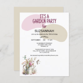 フローラガーデンバタフライトンボ水色 招待状