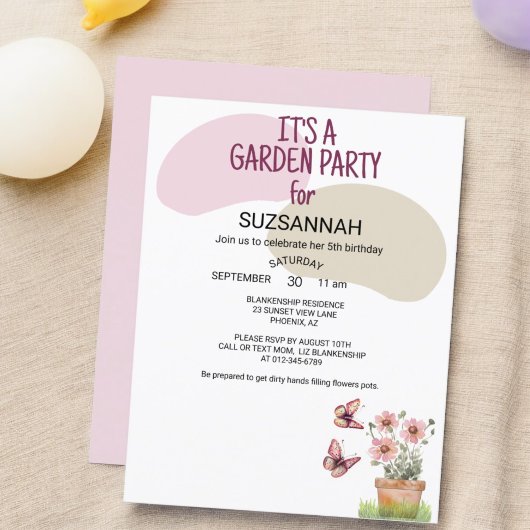 フローラガーデンバタフライトンボ水色 招待状