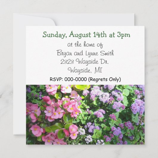 フローラガーデンパーティの招待状 招待状 (裏面)