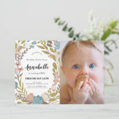 フローラガーデンパーティー白写真第1誕生日 招待状 (スタンド正面)