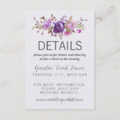 フローラガーデンパープルバイオレットラベンダー詳細インサート エンクロージャーカード (正面)