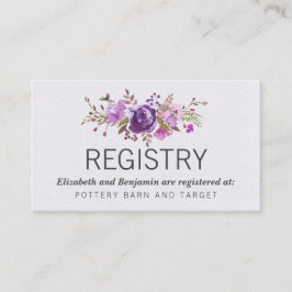 フローラガーデンパープル結婚牡丹のレジストリ エンクロージャーカード