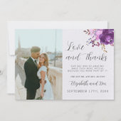 フローラガーデンパープル薄紫ラベンダーサンキュー サンキューカード (正面)