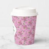 フローラガーデンピンクゼラニウム任意の色の文字 紙コップ (左)