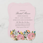 フローラガーデンピンクブライダルシャワー招待状 招待状 (正面/裏面)