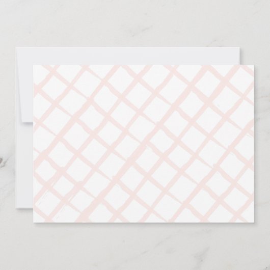 フローラガーデンピンクホワイトバニー写真1st誕生日 招待状 (裏面)