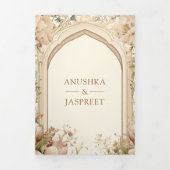 フローラガーデンピーコックスインディアンパレス結婚ズ 三つ折り招待状 (カバー)