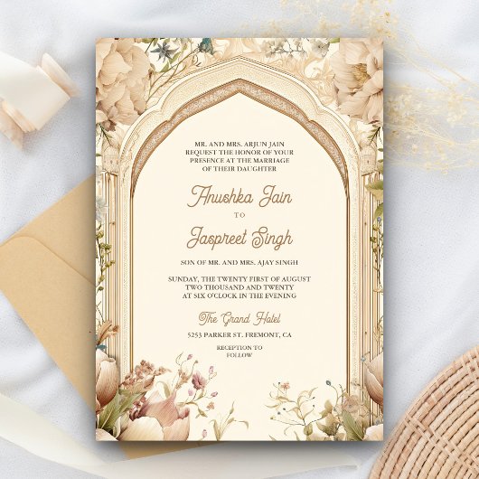 フローラガーデンピーコックスインディアンパレス結婚ズ 招待状