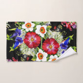 フローラガーデンフラワーナリカス葉白い赤 バスタオルセット (ハンドタオル)