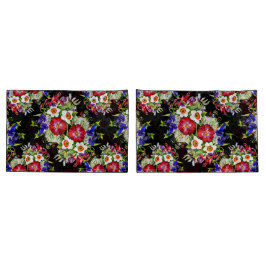 フローラガーデンフラワーナリカス葉白い赤 枕カバー