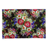 フローラガーデンフラワーナリカス葉白い赤 枕カバー (正面右)