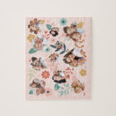 フローラガーデンフラワーファミリーフォトフレームコラージュ ジグソーパズル (縦)