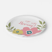 フローラガーデンブライダルシャワーまたはベビーシャワー ペーパープレート (アングル)