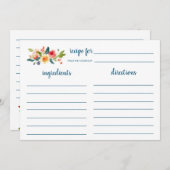 フローラガーデンブライダルシャワーレシピカード (正面/裏面)