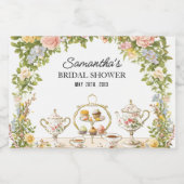 フローラガーデンブライダルシャワー茶パーティー飲料 フードラベル (シングルラベル)