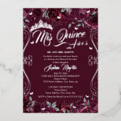 フローラガーデンブルゴーンディミクリンキンセアニェラ 箔招待状 (正面)