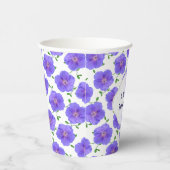 フローラガーデンブルーゼラニウム任意の色の文字 紙コップ (右)