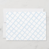 フローラガーデンブルーホワイトバニー写真1st誕生日 招待状 (裏面)