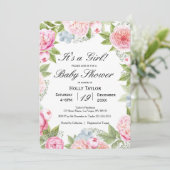 フローラガーデンベパーソナライズされたイビーシャワー招待状 招待状 (スタンド正面)