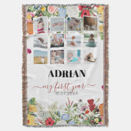 フローラガーデンベビー1年目の写真コラージュ スローブランケット