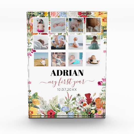 フローラガーデンベビー1年目の写真コラージュ フォトブロック (正面)