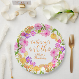 フローラガーデンホワイト ペーパープレート