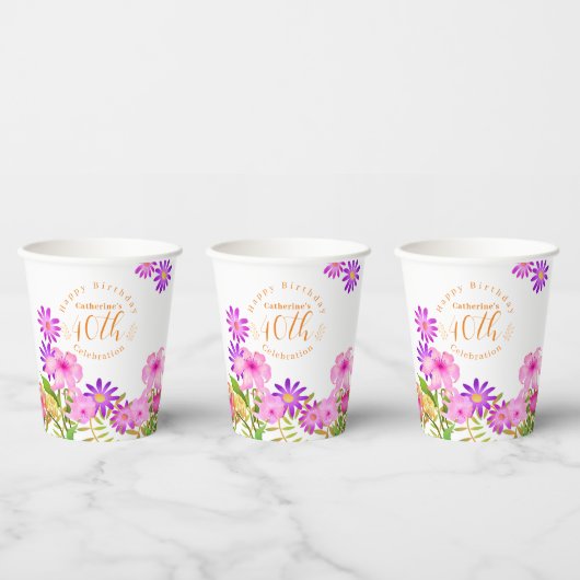 フローラガーデンホワイト 紙コップ (複数)