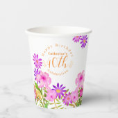 フローラガーデンホワイト 紙コップ (正面)