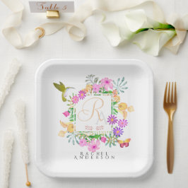 フローラガーデンモノグラム ペーパープレート