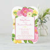 フローラガーデンレモンガールベビーシャワー招待状 招待状 (スタンド正面)