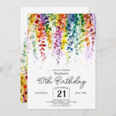 フローラガーデンワイルドフラワーズ40歳の誕生日 招待状 (正面/裏面)