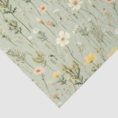 フローラガーデンワイルドフラワーパターンボタニカルグリーン 薄葉紙 (詳細)