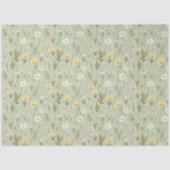 フローラガーデンワイルドフラワーパターンボタニカルグリーン 薄葉紙 (正面)