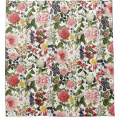 フローラガーデンヴィンテージ植物の花 シャワーカーテン (正面)