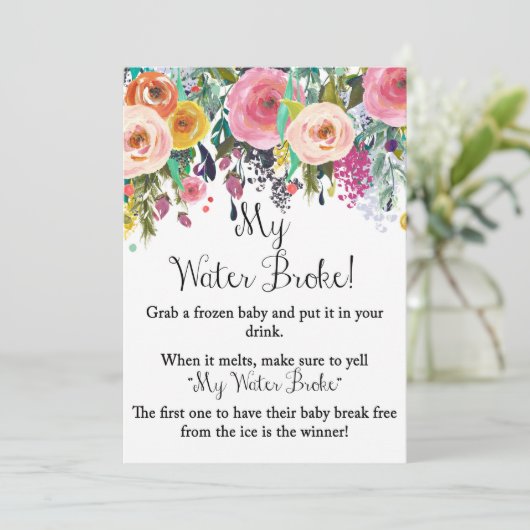 フローラガーデン私の水がゲームのサイン5x7インチのサイズを壊した 招待状 (スタンド正面)